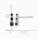 Sterling Silver RH-plated Black Spinel/Created White Sapphire Post Earrings - Product Photo