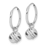 Sterling Silver Rhodium-plated Love Knot Dangle Eternity Hoop Earrings - Product Photo