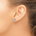 Sterling Silver Rhodium-plated Pave CZ Heart Post Earrings - Product Photo