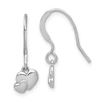 Sterling Silver Rhodium-plated Hearts Dangle Earrings - Product Photo