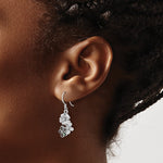 Sterling Silver Rhodium-Plated Polished Abalone Trio Flower Earrings - Product Photo