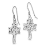 Sterling Silver Rhodium-Plated Polished Celtic Cross Dangle Earrings - Product Photo