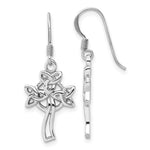 Sterling Silver Rhodium-Plated Polished Celtic Cross Dangle Earrings - Product Photo