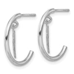 Sterling Silver RH-plated Polished Wings Dangle Post C-Hoop Earrings - Product Photo