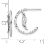 Sterling Silver RH-plated Polished Wings Dangle Post C-Hoop Earrings - Product Photo