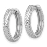 Sterling Silver RH-pltd Polished Braided Hinged Round Hoop Earrings - Product Photo