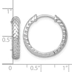 Sterling Silver RH-pltd Polished Braided Hinged Round Hoop Earrings - Product Photo