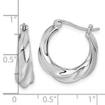 Sterling Silver Rhodium-plated Twisted Hoop Earrings - Product Photo