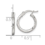 Sterling Silver Polished Diamond-cut 2.0mm Round Hoop Earrings - Product Photo