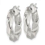 Sterling Silver Polished Greek Key 5mm Twisted Hoop Earrings - Product Photo