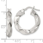 Sterling Silver Polished Greek Key 5mm Twisted Hoop Earrings - Product Photo