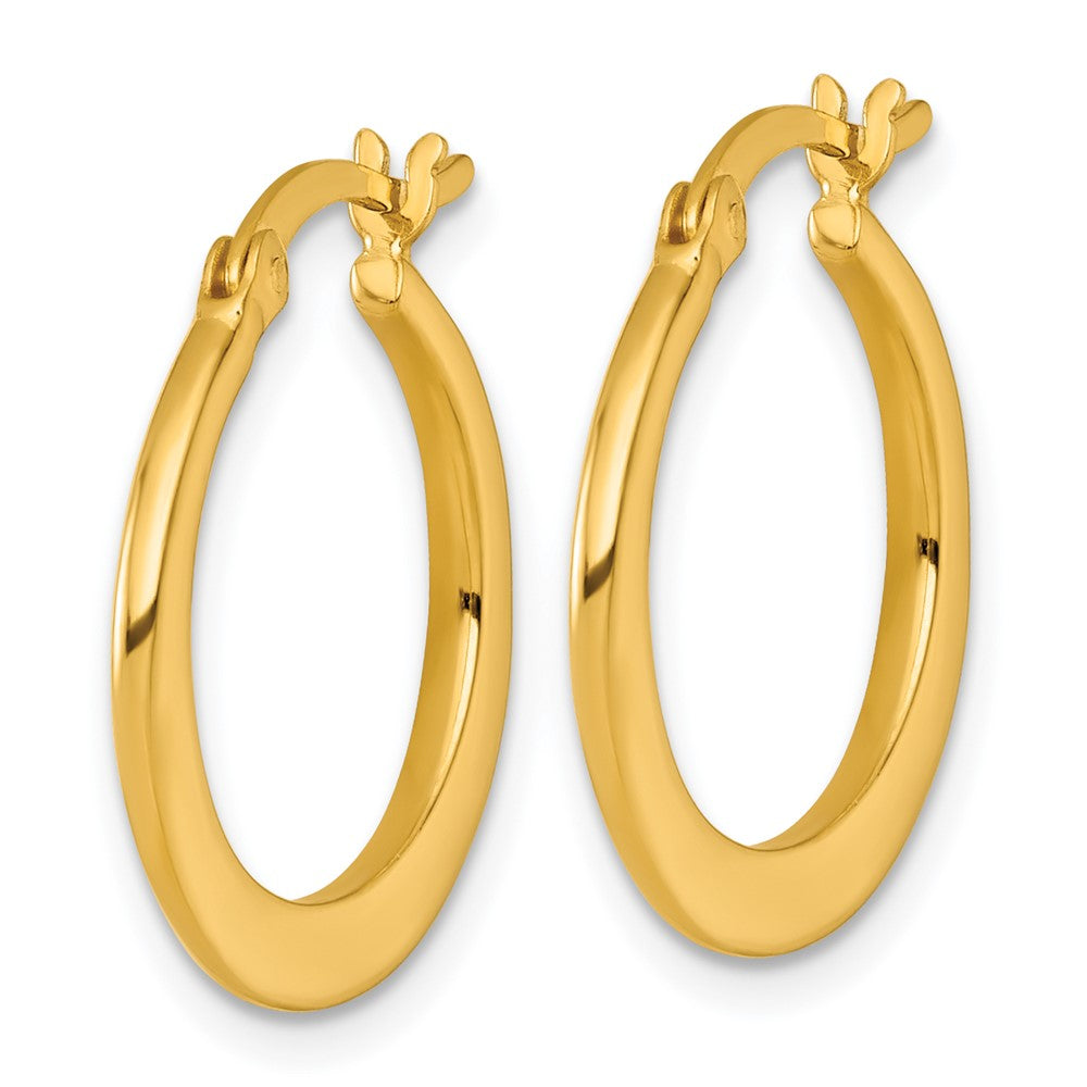 SS Gold-tone Polished 20.0mm Tapered Round Hoop Earrings - Product Photo