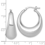 Sterling Silver Rhodium-plated Polished 12mm Hoop Earrings - Product Photo