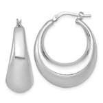 Sterling Silver Rhodium-plated Polished 12mm Hoop Earrings - Product Photo