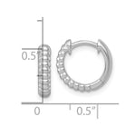 Sterling Silver RH-pltd Polished Grooved 3mm Round Hoop Earrings - Product Photo