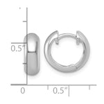 Sterling Silver RH-plated Polished 5mm Hinged Round Hoop Earrings - Product Photo