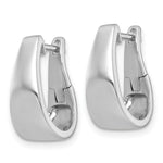 Sterling Silver RH-plated Polished Tapered Hinged Hoop Earrings