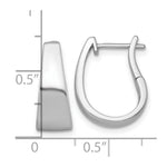 Sterling Silver RH-plated Polished Tapered Hinged Hoop Earrings - View 2