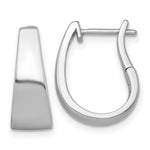 Sterling Silver RH-plated Polished Tapered Hinged Hoop Earrings - Product Photo