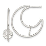 Sterling Silver Polished Textured Fancy Post C-Hoop Earrings - Product Photo