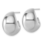 Sterling Silver Rhodium-plated Polished Hollow Fancy Post J-Hoop Earrings - Product Photo