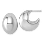 Sterling Silver Rhodium-plated Polished Hollow Fancy Post J-Hoop Earrings - Product Photo