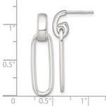 Sterling Silver Polished Elongated Oval Post Dangle Earrings - Product Photo