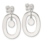 Sterling Silver Oval Mother of Pearl Post Dangle Earrings - Product Photo