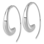 Sterling Silver Rhodium-plated Polished Circle Threader Earrings - Product Photo