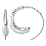 Sterling Silver Rhodium-plated Polished Circle Threader Earrings - Product Photo