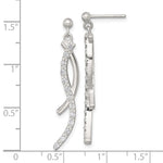 Sterling Silver Polished Fancy CZ Post Dangle Earrings - Product Photo