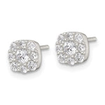 Sterling Silver Polished CZ Cluster Post Earrings - Product Photo