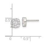 Sterling Silver Polished CZ Cluster Post Earrings - Product Photo