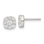 Sterling Silver Polished CZ Cluster Post Earrings - Product Photo