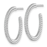 SSilver RH-plated Polished 1.6mm CZ In and Out Post C-Hoop Earrings - Product Photo