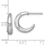 Sterling Silver RH-plated Polished CZ Stars Post C-Hoop Earrings - Product Photo