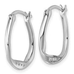 Sterling Silver Rhodium-plated CZ Polished Small Twist Hoop Earrings - Product Photo