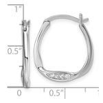 Sterling Silver Rhodium-plated CZ Polished Small Twist Hoop Earrings - Product Photo