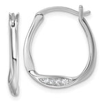 Sterling Silver Rhodium-plated CZ Polished Small Twist Hoop Earrings - Product Photo