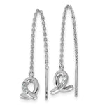 Sterling Silver Rhodium-plated CZ Loop Dangle Threader Earrings - Product Photo