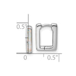 Sterling Silver Rhodium-plated Created Opal Square Hoop Earrings - Product Photo