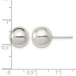 Sterling Silver Polished 10mm Ball Earrings - Product Photo