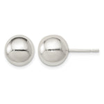 Sterling Silver Polished 10mm Ball Earrings - Product Photo