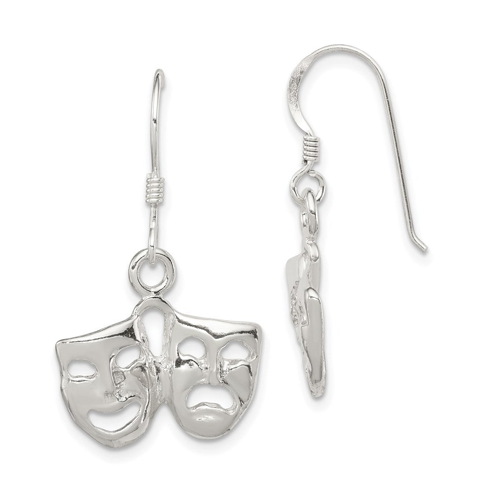 Sterling Silver Comedy/Tragedy Earrings - Product Photo
