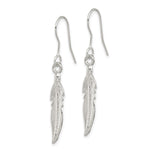 Sterling Silver Feather Earrings - Product Photo
