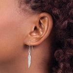 Sterling Silver Feather Earrings - Product Photo