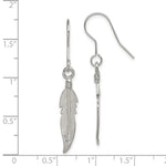 Sterling Silver Feather Earrings - Product Photo