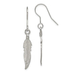 Sterling Silver Feather Earrings - Product Photo