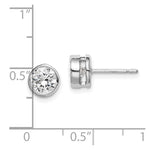 Sterling Silver RH-plated Polished 6mm Round CZ Bezel Set Stud Earrings - Product Photo