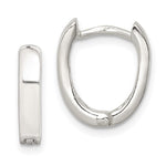 Sterling Silver Oval Hinged Hoop Earrings - Product Photo